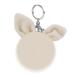 Unique design Lovely Rabbit Ears Fur Ball Keychain Plush Ball Key Ring Pendant Fur Soft Pompom Ball Fashion Handbag Hanging Decoration Gifts