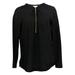 Belle By Kim Gravel Women's Top Sz M Long Sleeve Signature Zipper Black A372721