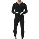Tomshine 2PCS Men Winter Thermal Underwear Fleece Lining Thick Warm V Neck Long Sleeve Top Pants Long Johns Set