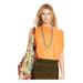 RALPH LAUREN $68 Womens New 0200 Orange Jewel Neck Cap Sleeve Tunic Top S B+B