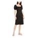 INC Womens Linen Puff Sleeve Midi Dress