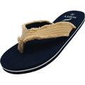 NORTY Men's Lightweight Canvas Strap Flip Flop Everyday Beach Pool Sandal - Runs 1/2 Size Small 40571-9D(M)US Navy