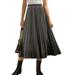 UKAP Pleated Maxi Skirt Dress For Women Ankle Length High Waist A-line Flowy Long Maxi Skirt