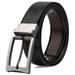 Men's belt, Reversible Leather Belt ,Dress Belt Genuine Leather Reversible Rotated Buckle with 1.25" Wide Strap - Black/Brown