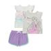 Disney Princess Baby Girls & Toddler Girls Flutter Sleeve Tank Tops & Shorts, 3-Piece Outfit Set, Sizes 12M-5T