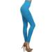 Women's Solid Color Super High Waist Leggings wt/5Â½" Waistband, Sky Blue