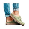 Women's Flat Shoes Women's Shoes Slippers Slip On Retro Suede Buckle Casual Shoes Rubber+PU