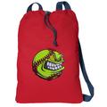 Canvas Softball Drawstring Bag DELUXE Softball Backpack Cinch Pack for Him or Her