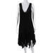 Pre-ownedPolo Ralph Lauren Womens V Neck A Line Midi Dress Black Cotton Size Medium