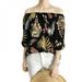 Off Shoulder Floral Print Blouse Women Flare Sleeve Bohemian Beach Blouse Shirt Casual Blusas Summer Tops Tees