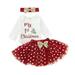 ARDYAL JELLY Baby Girls Christmas Print Romper+Tutu Skirt+Bowknot Headband