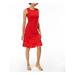 MAISON JULES Womens Red Ruffled Hem Sleeveless Above The Knee A-Line Party Dress Size S