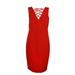 Jax Womens Black Label Red Sleeveless Cage Lace Up Midi Dress 10