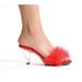 Ellie Shoes E-305-Sasha 3 Heel Maribou Slipper Red / 6