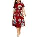 Colisha Chiffon Maxi Dresses for Women Floral Printed Plus Size Beach Sundress Loose Short Sleeve Dress