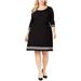 Anne Klein Womens Stripe Hem Fit & Flare Dress