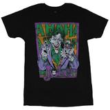 Batman (DC Comics) Mens T-Shirt - Distressed Comic Style HA HA Joker Image (Small)