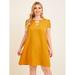 Women's Plus Size Cutout Front Scallop Edge Laser Cut Sleeve Dress