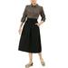 Allegra K Women's Solid Color Peasant Elastic Waist Ruffle Midi Skirt