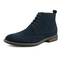 Bruno Marc Mens Oxford Shoes Suede Leather Casual Ankle Chukka Boots URBAN-02 NAVY Size 14