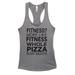 Funny Italian Food Tank Top â€œMore Like Fitness Whole Pizza In My Mouthâ€� - Funny Threadz Large, Heather Grey