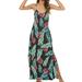 ClodeEU Women'S Casual Maxi Dress Sexy Strap V-Neck A-Line Side Slit Maxi Dress