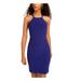 MORGAN & CO Womens Blue Zippered Sleeveless Halter Above The Knee Body Con Cocktail Dress Size 0