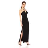 Laundry by Shelli Segal Matte Jersey Criss Cross Front Gown, Black, 14