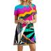 Sexy Dance Women Short Sleeve T-Shirt Dress 3D Novelty Print Casual Funny Graphic Midi Dress S-3XL