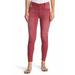 FREE PEOPLE Womens Maroon Solid Straight leg Jeans Size 24 Waist