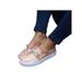 Daeful Womens Solid Color Casual Flat Shoes Round Toe Slip On Breathable Lightweight Shoes