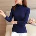 Knitted Crew Neck Long Sleeve Winter Warm Wool Pullover Long Sweater Dresses Tops