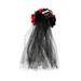 Way To Celebrate Halloween Flower Headband, Red and Black