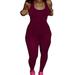 Nituyy Women's Basic Sleeveless Tank Jumpsuit Bodycon Long Pants