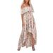 Women Party Holiday Maxi Dress Boho Floral Printed Long Sundress Ruffle Summer Dresses for Ladies Fashion Vintage Swallowtail Dress