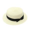 Women Hat Summer Fall Sunscreen Bow Straw Weaving Hat Wide Brim Travel Beach Suns Visor Uv Protection Cap