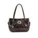 Pre-ownedBrighton Leather Textured Silver Hardware Medium Shoulder Handbag Brown