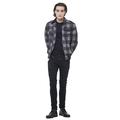 Members Only Men's Buffalo Plaid Iconic Racer Jacket - Dark Grey , XL