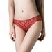 Wuffmeow Solid High Stretch Lingerie Women Lace Ultra-Thin Briefs Ladies Low-rise Seamless Panties Underwear Pants Thong Intimate Wear,Dark Red