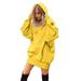 Avamo Women Casual Loose Long Hoodie Punk Pocket Hooded Sweatshirt Dress for Ladies Drawstring Hooded Pullover Autumn Winter Tunic Blouse Tops