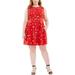 Anne Klein Womens Plus Chatterly Rose Pleated Scuba Dress