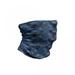 Abstract Neck Gaiter, Imprints Pattern of Leafs, Unisex, Blue Indigo and Green, by Ambesonne