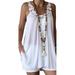 Women's Summer Chiffon Shirt Vest Round Neck Sleeveless Solid Beach Tank Tops Sexy Backless Blouse T Shirt Plus size S-5XL