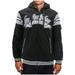 Men's Athletic Los Angeles Varsity Sherpa Fleece Lined LA Zip Up Hoodie Jacket (Black, S)