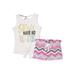 Dreamstar Girls Girl Power Graphic Tank Top and Printed Shorts, 2-Piece Outfit Set, Sizes 4-16