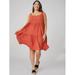 Women's Plus Size Solid Flounce Hem Dress