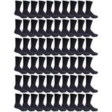 Value Pack excell Wholesale Bulk Crew, Cotton Basic Sport Socks for Men Women Kids (180 Pairs Black, Kids 2-3 (Shoe Size 4-6))