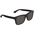 Gucci Grey Polarized Rectangular Polarized Men's Sunglasses GG0008S00755