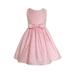 Sweet Kids Girls Pink Rose Pattern Jacquard Junior Bridesmaid Dress