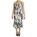 Dolce & Gabbana White Black Printed Sheath Midi Viscose Dress